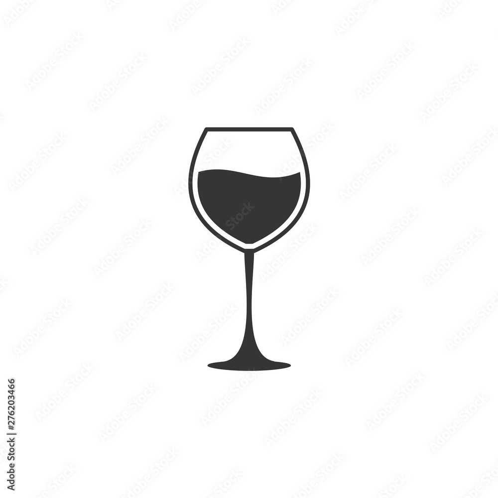 Poster wine glass icon symbol template black color editable. simple logo vector illustration for graphic an