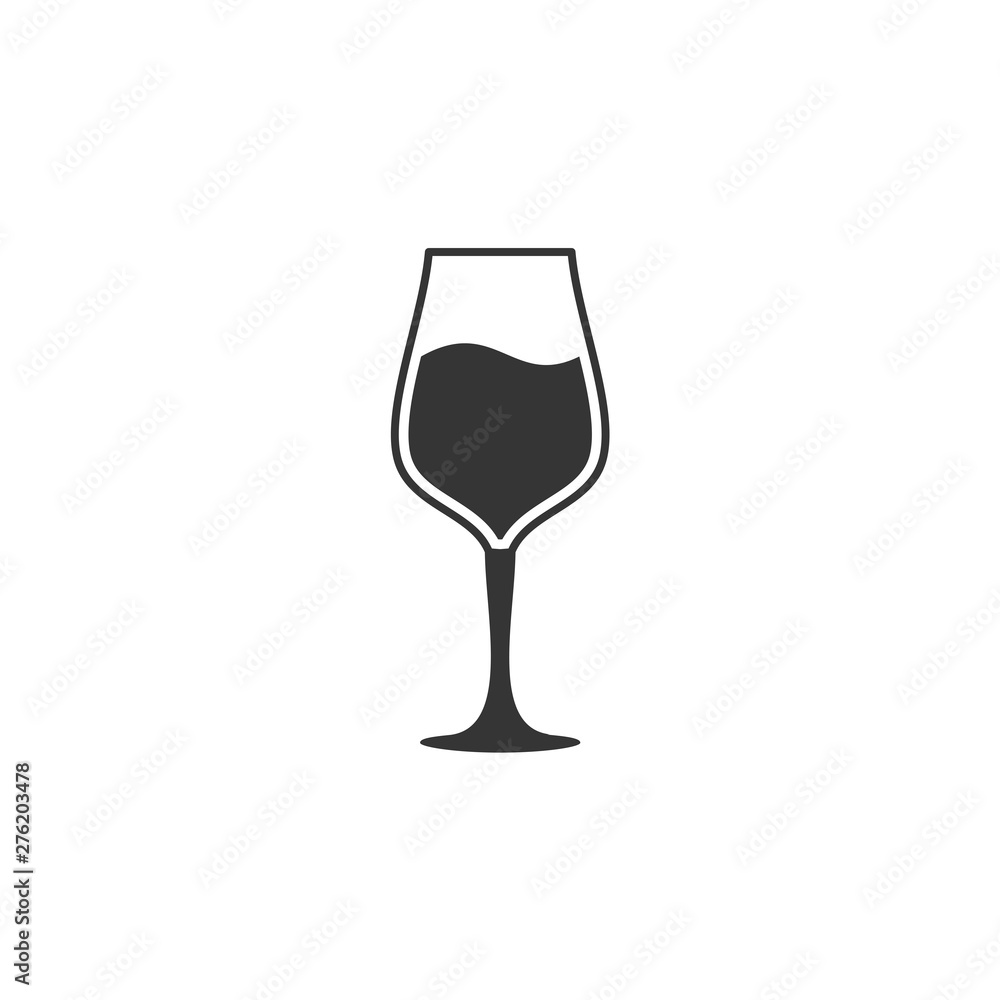 Poster wine glass icon symbol template black color editable. simple logo vector illustration for graphic an