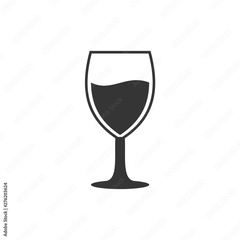 Poster wine glass icon symbol template black color editable. simple logo vector illustration for graphic an