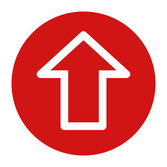 Upload icon flat red round button vector illustration