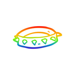 rainbow gradient line drawing cartoon spiked dog collar