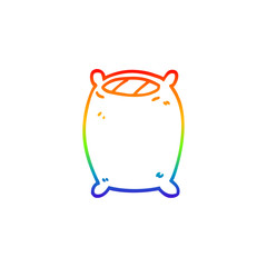 rainbow gradient line drawing cartoon comfy pillow