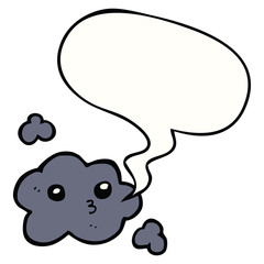 cute cartoon cloud and speech bubble