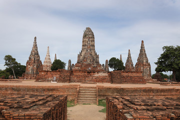 Fototapeta premium View of Wat Chai Wattanaram ,an Ancient Temple in Ayutthaya Thailand