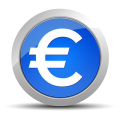 Euro sign icon blue round button illustration