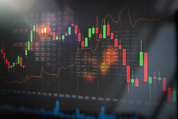 Stock market trading graph, investment chart