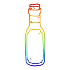 rainbow gradient line drawing cartoon potion bottle