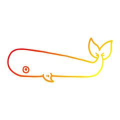 warm gradient line drawing cartoon whale