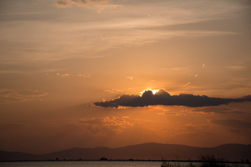 Sunset on the beaches of Keramoti, Kavala, Greece