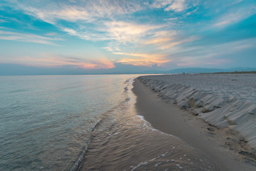 Sunset on the beaches of Keramoti, Kavala, Greece