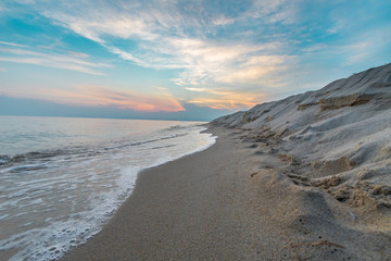 Sunset on the beaches of Keramoti, Kavala, Greece