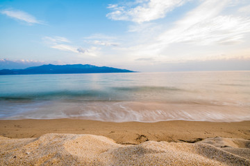 Sunset on the beaches of Keramoti, Kavala, Greece
