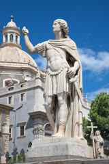 Fototapeta na wymiar CATANIA, ITALY - APRIL 8, 2018: The statue of St. Attalus in front of Basilica di Sant'Agata.
