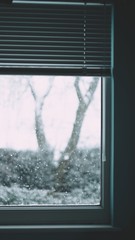 Snow outside window