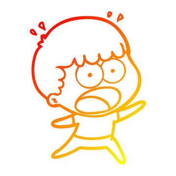 recommend clip art: warm gradient line drawing cartoon shocked man