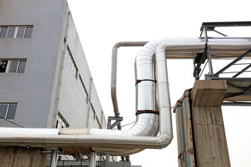 Industrial pipeline in a factory