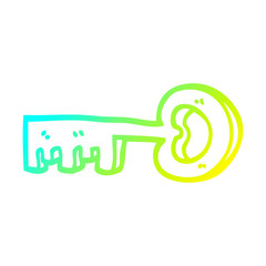 cold gradient line drawing cartoon metal key