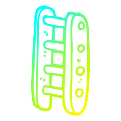 cold gradient line drawing cartoon tall ladder