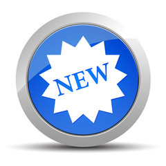 New star badge icon blue round button illustration