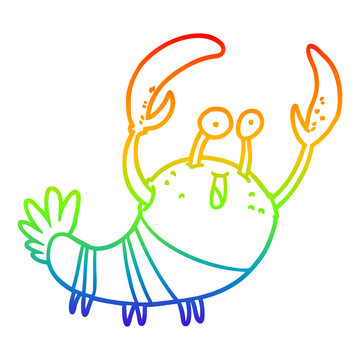 rainbow outline happy cartoon lobster clip art preview