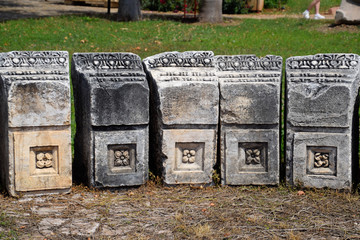 Vintage stones with patterns.