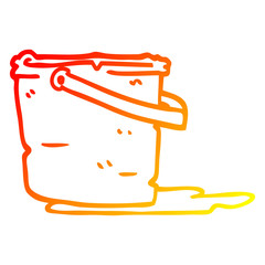 warm gradient line drawing cartoon bucket