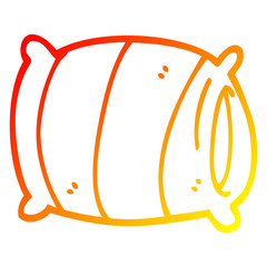 warm gradient line drawing cartoon pillow