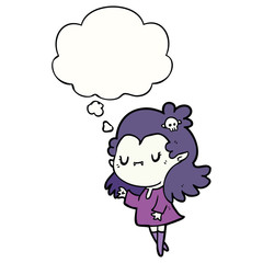 cartoon vampire and thought bubble