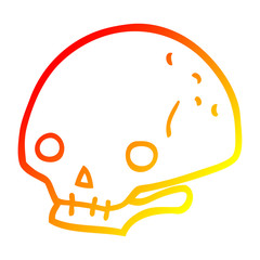 warm gradient line drawing cartoon spooky skull