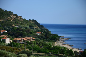 View of the coast in Greece