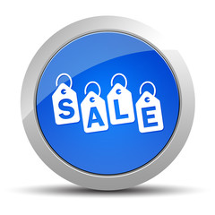 Sale tags label icon blue round button illustration