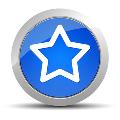 Star icon blue round button illustration