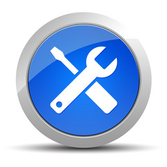 Fototapeta premium Tools icon blue round button illustration