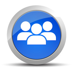 User group icon blue round button illustration