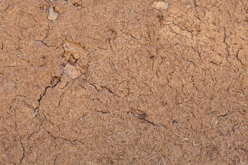 Fototapeta premium Old Weathered Brown House of The Mud Wall