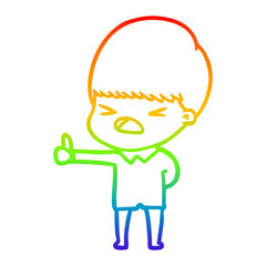 rainbow gradient line drawing cartoon stressed man