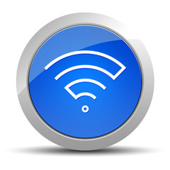 Wifi icon blue round button illustration