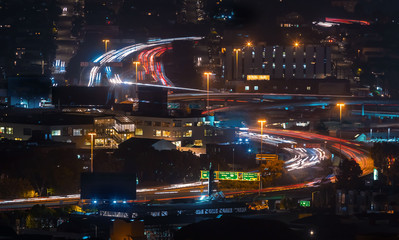 Fototapeta na wymiar View of San Francisco's highways at night