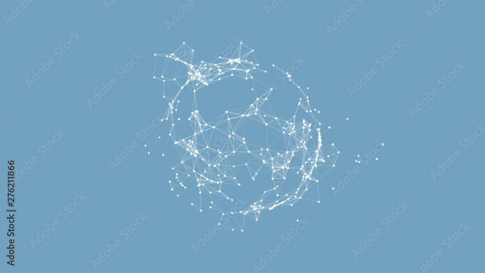 Poster sphere, globe and space in the form of a plexus. abstract geometric background with moving lines and