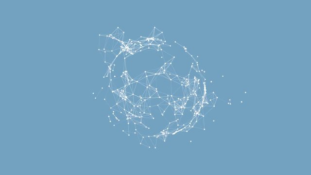 Sphere, globe and space in the form of a plexus. Abstract geometric background with moving lines and dots. - Powered by Adobe