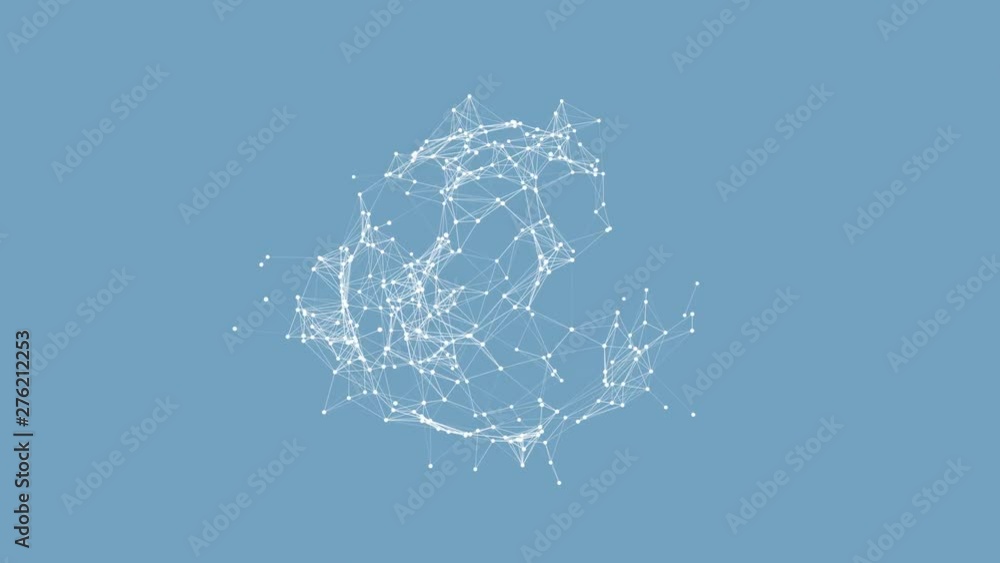 Poster virtual digital planet earth on blue background. plexus fantasy abstract technology. digital globe o