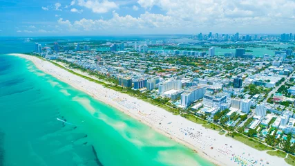 Peel and stick wall murals Destinations Aerial view city Miami Beach. South Beach. Florida. USA. 