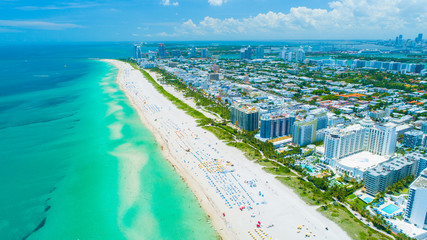 Aerial view city Miami Beach. South Beach. Florida. USA. 