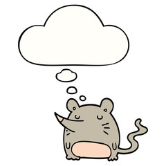 cartoon mouse and thought bubble
