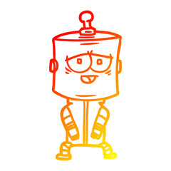 warm gradient line drawing cartoon robot