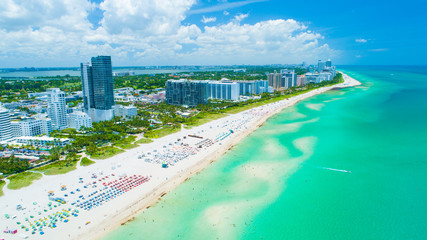 Aerial view city Miami Beach. South Beach. Florida. USA. 