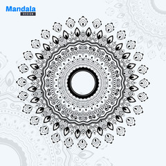 Abstract Mandala Design lineart Vector Illustration Background