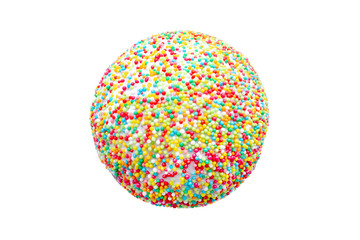 Easter with icing and raisins isolated on white background