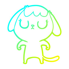 Obraz premium cold gradient line drawing cute cartoon dog