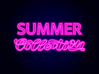 Summer collection brush  lettering. Vector illustration for  card